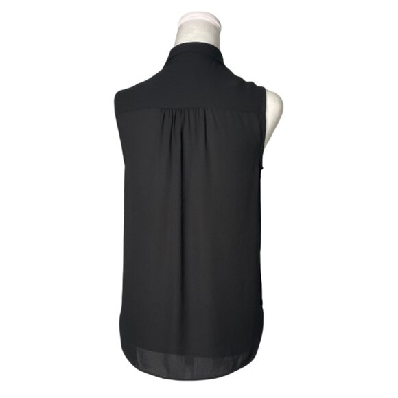 J. Crew 365 Black Sleeveless Tie-Neck Blouse, Size XS - Picture 3 of 8